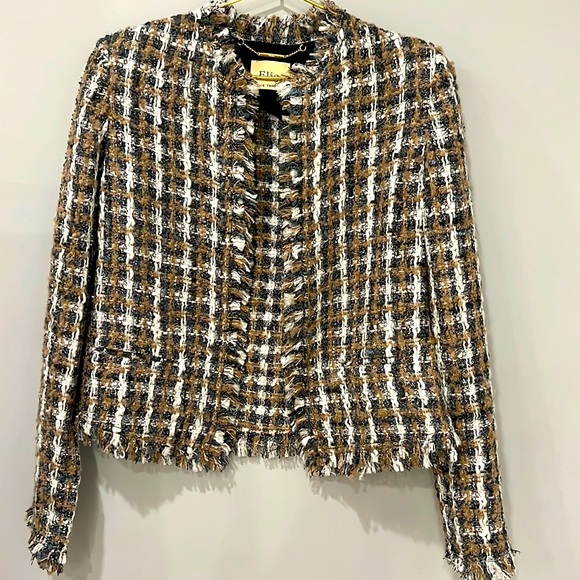 Elie Tahari tweed wool blend blazer size Small - Picture 1 of 6